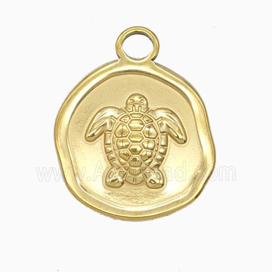 Stainless Steel Tortoise Pendant Gold Plated