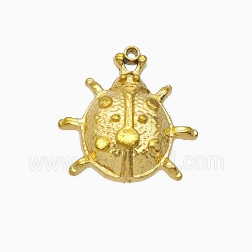 Stainless Steel Ladybug Pendant Gold Plated