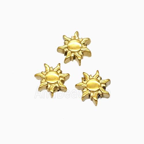 Stainless Steel Sun BeadsGold Plated
