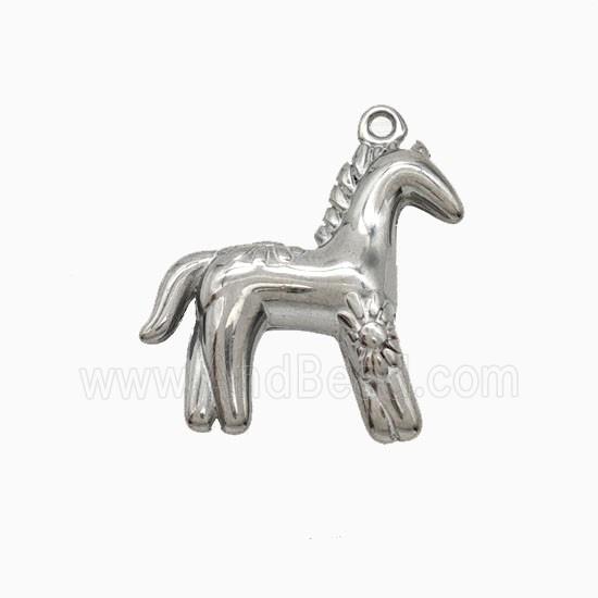 Raw Stainless Steel Horse Pendant