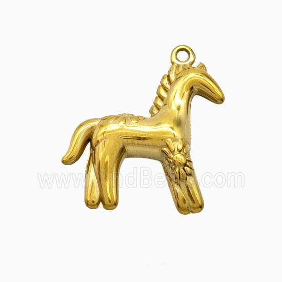 Stainless Steel Horse Pendant Gold Plated