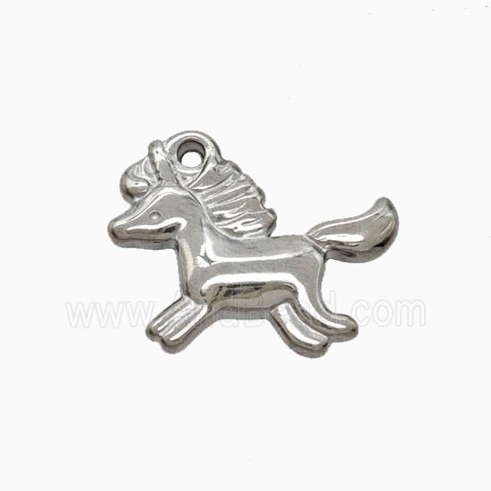 Raw Stainless Steel Horse Pendant