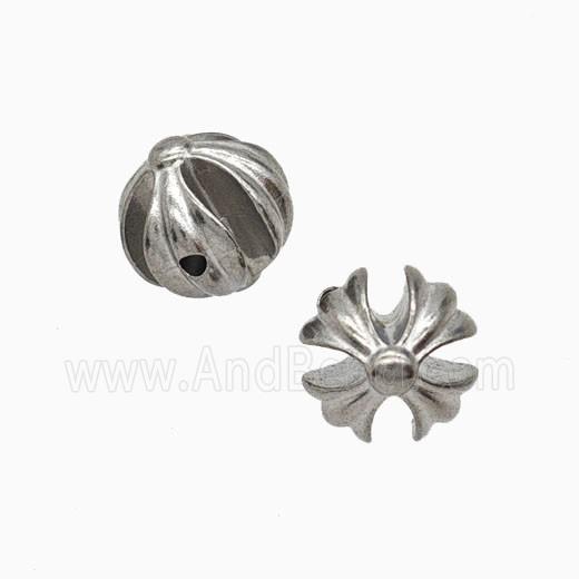 Raw Stainless Steel Round Beads
