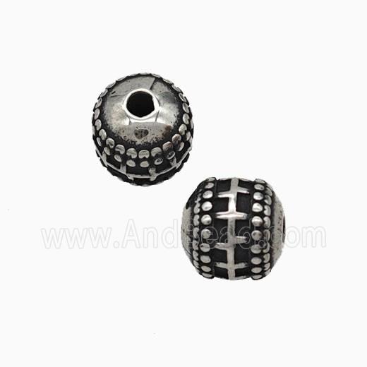 Stainless Steel Tube Beads Antique Silver