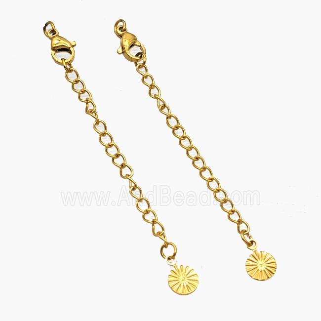Stainless Steel Necklace Extender Gold Plated