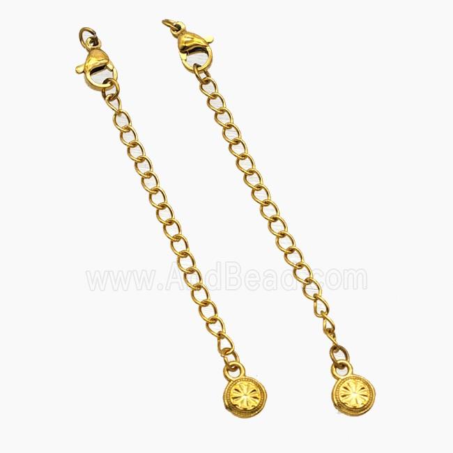 Stainless Steel Necklace Extender Gold Plated