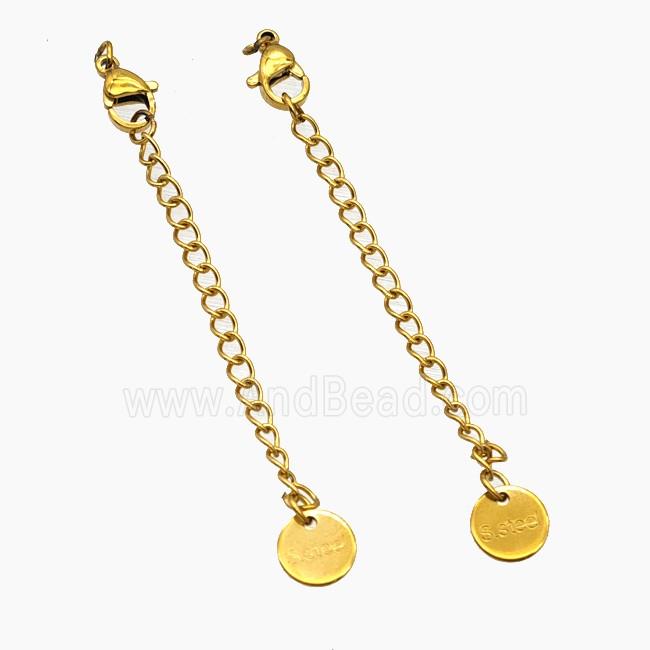 Stainless Steel Necklace Extender Gold Plated