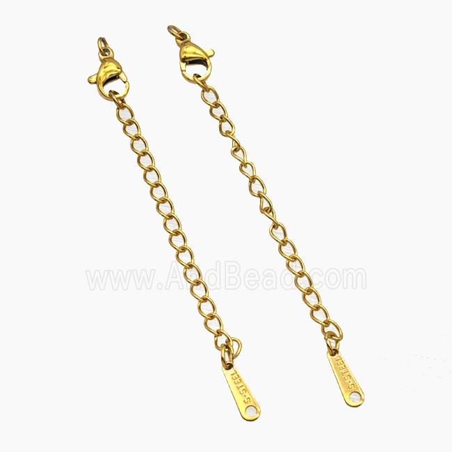 Stainless Steel Necklace Extender Gold Plated