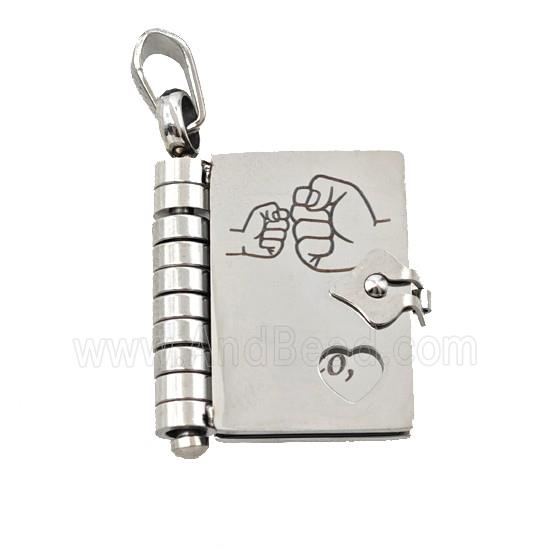 Raw Stainless Steel Frame Locket Pendant