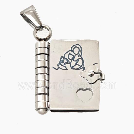Raw Stainless Steel Frame Locket Pendant