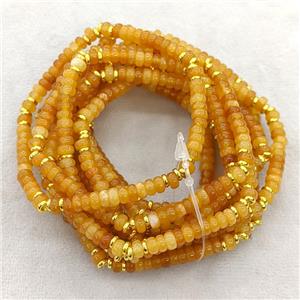 Natural Orange Aventurine Bracelet Stretchy Rondelle, approx 4mm