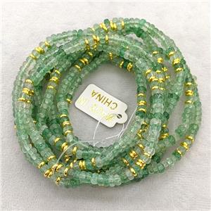 Natural Green Strawberry Quartz Bracelet Stretchy Rondelle, approx 4mm