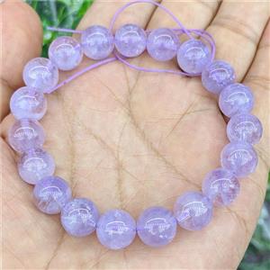 Natural Lavender Chalcedony Quartz Bracelet Stretchy, approx 10mm
