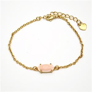 Gemstone Bracelet, Gold Plated, approx 7-14mm, 19-24cm length