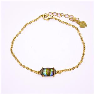 Gemstone Bracelet, Gold Plated, approx 7-14mm, 19-24cm length