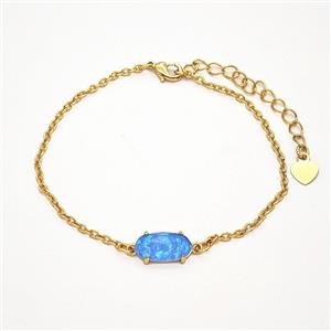 Gemstone Bracelet, Gold Plated, approx 7-14mm, 19-24cm length