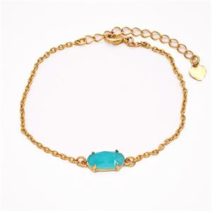 Gemstone Bracelet, Gold Plated, approx 7-14mm, 19-24cm length