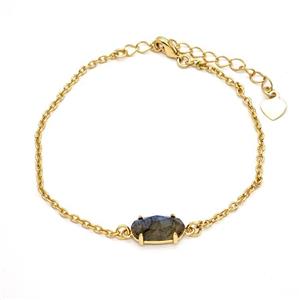 Gemstone Bracelet, Gold Plated, approx 7-14mm, 19-24cm length