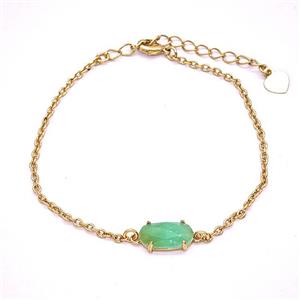 Gemstone Bracelet, Gold Plated, approx 7-14mm, 19-24cm length
