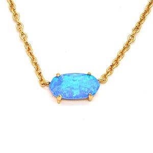 Gemstone Necklace, Gold Plated, approx 7-14mm, 45-50cm length