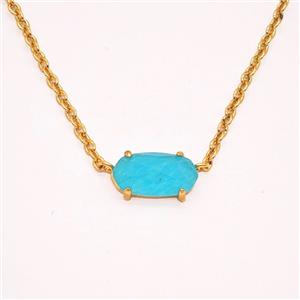 Gemstone Necklace, Gold Plated, approx 7-14mm, 45-50cm length