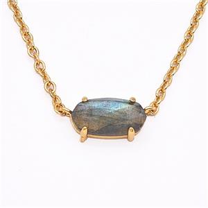 Gemstone Necklace, Gold Plated, approx 7-14mm, 45-50cm length