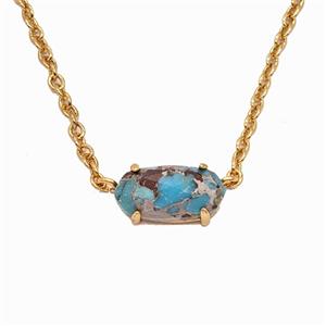 Gemstone Necklace, Gold Plated, approx 7-14mm, 45-50cm length