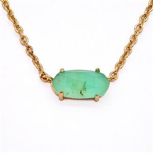 Gemstone Necklace, Gold Plated, approx 7-14mm, 45-50cm length