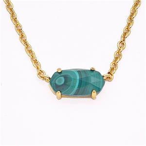 Gemstone Necklace, Gold Plated, approx 7-14mm, 45-50cm length