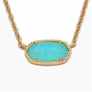 Gemstone Necklace, Gold Plated, approx 9-16mm, 45-50cm length