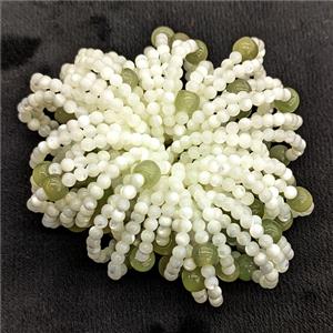 White MOP Shell Rings Stretchy, approx 3mm, 18mm dia