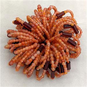 Red Carnelian Agate Rings Stretchy, approx 3mm, 18mm dia