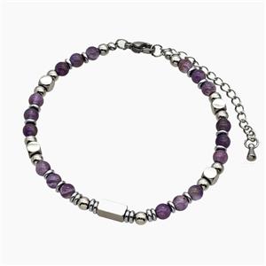 Amethyst Bracelets Adjustable, approx 4.5mm, 18-23cm length