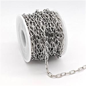 Copper Chain, Platinum Plated, approx 4x7mm