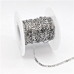 Copper Chain, Platinum Plated, approx 2.5mm wide