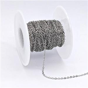 Copper Chain, Platinum Plated, approx 1.5x2mm