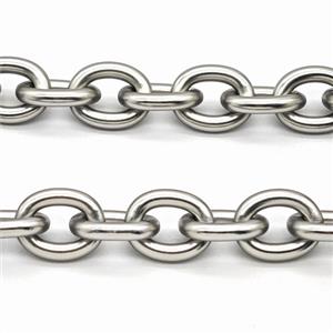 Aluminium Chain Duck Matte Silver, approx 13-18mm