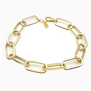 Aluminium Necklace Chain Duck Matte Gold, approx 22-45mm,45-50cm length