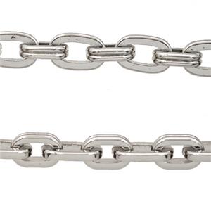 Alloy Chain Platinum Plated, approx 7-11mm, 8-13mm