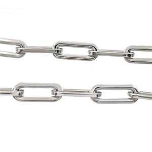 Alloy Paperclip Chain Platinum Plated, approx 9-23mm
