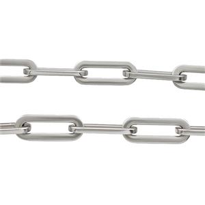 Alloy Paperclip Chain Matte Silver, approx 9-23mm