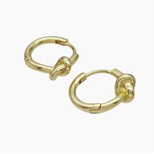 Copper Hoop Earrings Gold Plated, approx 14-16mm