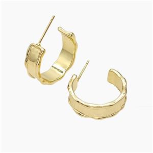 Copper Stud Earrings Gold Plated, approx 8mm, 22mm dia