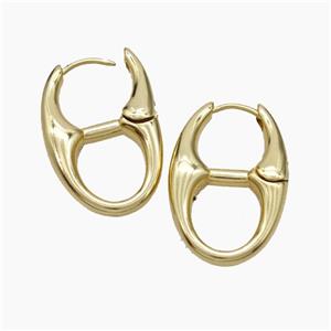 Copper Latchback Earrings Gold Plated, approx 16-25mm