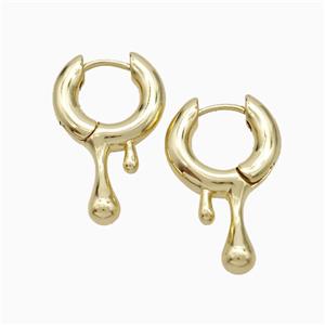 Copper Hoop Earrings Gold Plated, approx 15-25mm, 15mm dia