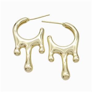 Copper Stud Earrings Gold Plated, approx 18-35mm