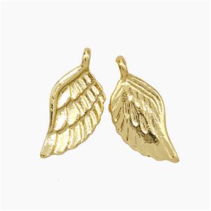 Copper Angel Wings Pendant Gold Plated, approx 8-14mm