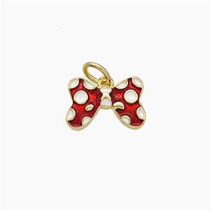 Copper Butterfly Pendant Red Painted Gold Plated, approx 8-12mm