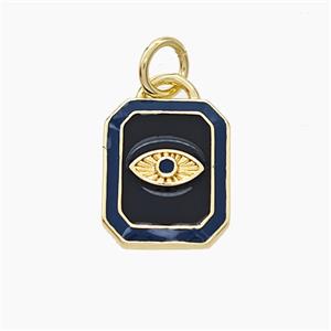 Copper Eye Pendant Enamel Rectangle Gold Plated, approx 10-12mm