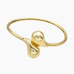 Copper Bangle Gold Plated, approx 13-21mm, 60mm dia